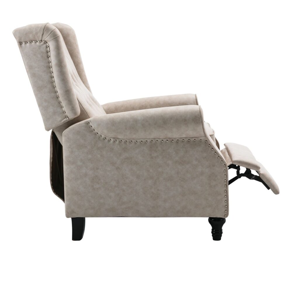 CHESTER Relax Πολυθρόνα Μπερζέρα Σαλονιού, Καθιστικού Ύφασμα Απόχρωση Antique Εκρού - Image 6
