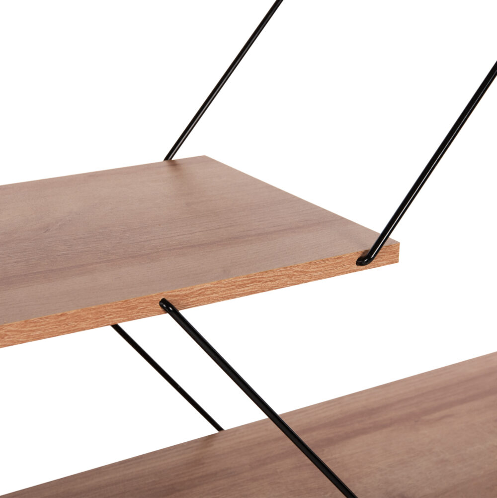 ΒΙΒΛΙΟΘΗΚΗ TARS HM2240.14 ΦΥΣΙΚΟ ΟΑΚ ΜΕΛΑΜΙΝΗ-ΜΑΥΡΕΣ ΜΕΤΑΛΛΙΚΕΣ ΒΕΡΓΕΣ 84x24x157Υεκ. - Image 5