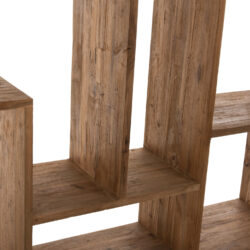 ΒΙΒΛΙΟΘΗΚΗ ROMULUS HM9803 ΑΝΑΚΥΚΛΩΜΕΝΟ ΞΥΛΟ ΤΕΑΚ ΜΕ 2 ΣΥΡΤΑΡΙΑ 140x30x210,5Yεκ. - Image 5