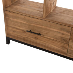 ΒΙΒΛΙΟΘΗΚΗ ROMULUS HM9803 ΑΝΑΚΥΚΛΩΜΕΝΟ ΞΥΛΟ ΤΕΑΚ ΜΕ 2 ΣΥΡΤΑΡΙΑ 140x30x210,5Yεκ. - Image 7