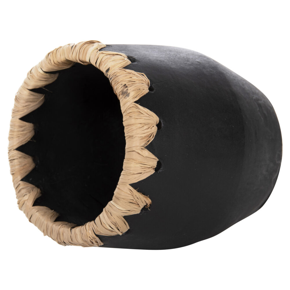 ΔΙΑΚΟΣΜΗΤΙΚΟ ΒΑΖΟ HM4368 ΤΕΡΑΚΟΤΑ ΣΕ ΜΑΥΡΟ ΜΕ ΠΛΕΞΗ ΨΑΘΑΣ ΣΤΟ ΣΤΟΜΙΟ Φ13x16Υεκ. - Image 4