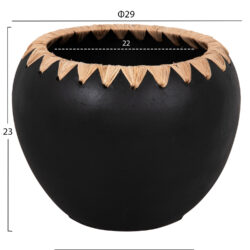 ΔΙΑΚΟΣΜΗΤΙΚΟ ΒΑΖΟ HM4374 ΤΕΡΑΚΟΤΑ ΣΕ ΜΑΥΡΟ ΜΕ ΠΛΕΞΗ ΨΑΘΑΣ ΣΤΟ ΣΤΟΜΙΟ Φ29x23Υεκ. - Image 2