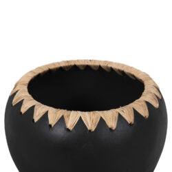 ΔΙΑΚΟΣΜΗΤΙΚΟ ΒΑΖΟ HM4374 ΤΕΡΑΚΟΤΑ ΣΕ ΜΑΥΡΟ ΜΕ ΠΛΕΞΗ ΨΑΘΑΣ ΣΤΟ ΣΤΟΜΙΟ Φ29x23Υεκ. - Image 5