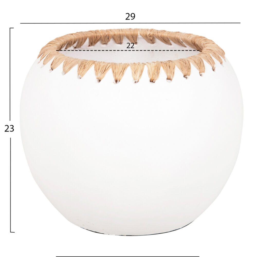 ΔΙΑΚΟΣΜΗΤΙΚΟ ΒΑΖΟ HM4375 ΤΕΡΑΚΟΤΑ ΣΕ ΛΕΥΚΟ ΜΕ ΠΛΕΞΗ ΨΑΘΑΣ ΣΤΟ ΣΤΟΜΙΟ Φ29x23Υεκ. - Image 2