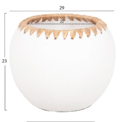 ΔΙΑΚΟΣΜΗΤΙΚΟ ΒΑΖΟ HM4375 ΤΕΡΑΚΟΤΑ ΣΕ ΛΕΥΚΟ ΜΕ ΠΛΕΞΗ ΨΑΘΑΣ ΣΤΟ ΣΤΟΜΙΟ Φ29x23Υεκ. - Image 2