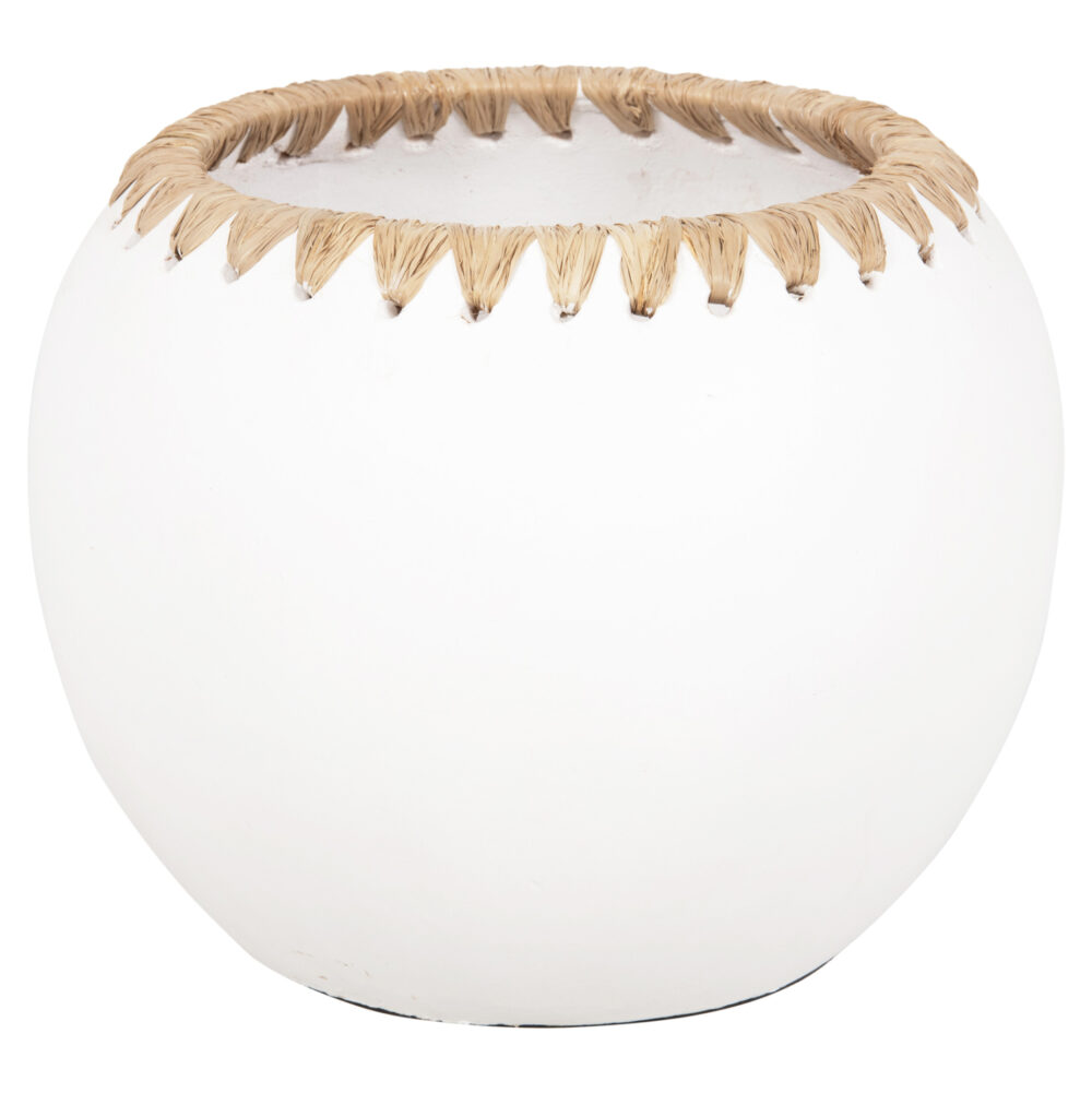 diakosmitiko-bazo-fb94375-terakota-se-le ΔΙΑΚΟΣΜΗΤΙΚΟ ΒΑΖΟ HM4375 ΤΕΡΑΚΟΤΑ ΣΕ ΛΕΥΚΟ ΜΕ ΠΛΕΞΗ ΨΑΘΑΣ ΣΤΟ ΣΤΟΜΙΟ Φ29x23Υεκ. - Image 1