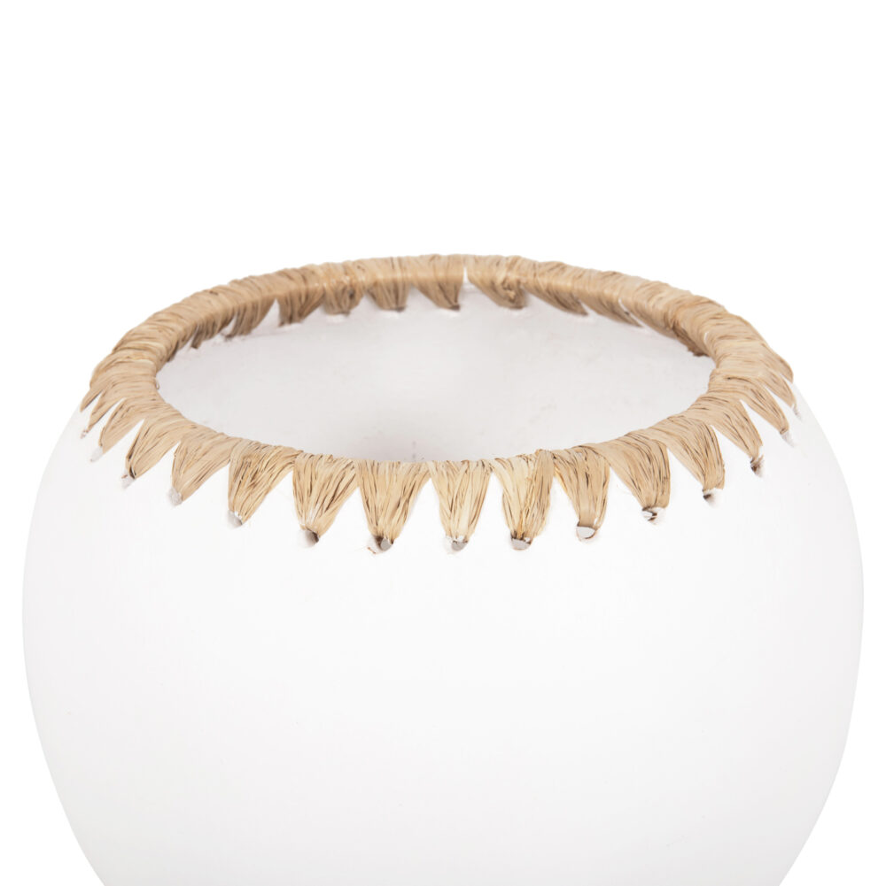 ΔΙΑΚΟΣΜΗΤΙΚΟ ΒΑΖΟ HM4375 ΤΕΡΑΚΟΤΑ ΣΕ ΛΕΥΚΟ ΜΕ ΠΛΕΞΗ ΨΑΘΑΣ ΣΤΟ ΣΤΟΜΙΟ Φ29x23Υεκ. - Image 5