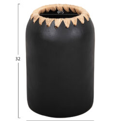 ΔΙΑΚΟΣΜΗΤΙΚΟ ΒΑΖΟ HM4376 ΤΕΡΑΚΟΤΑ ΣΕ ΜΑΥΡΟ ΜΕ ΠΛΕΞΗ ΣΤΟ ΣΤΟΜΙΟ Φ21Χ32εκ. - Image 2