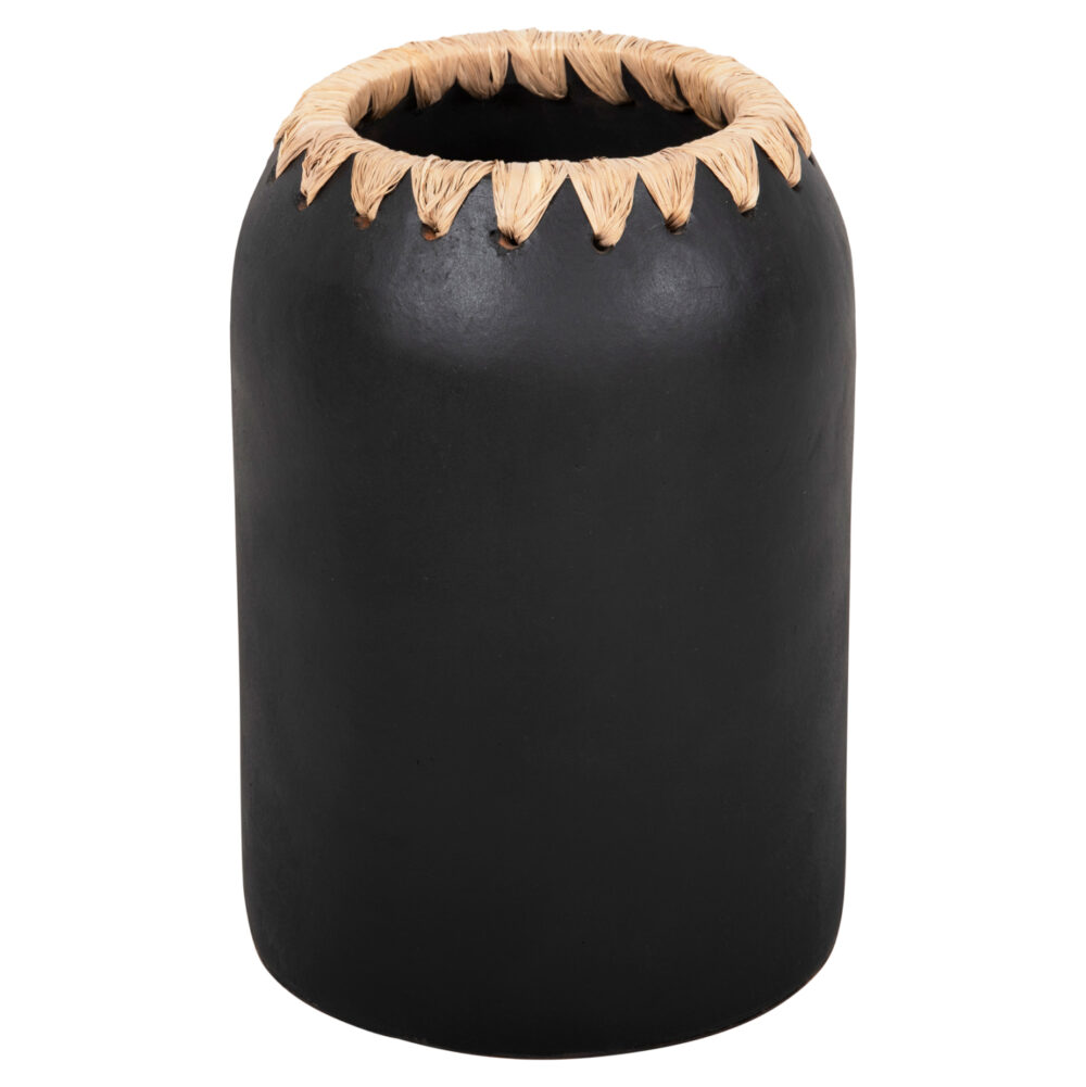 ΔΙΑΚΟΣΜΗΤΙΚΟ ΒΑΖΟ HM4376 ΤΕΡΑΚΟΤΑ ΣΕ ΜΑΥΡΟ ΜΕ ΠΛΕΞΗ ΣΤΟ ΣΤΟΜΙΟ Φ21Χ32εκ. - Image 1