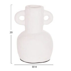 ΔΙΑΚΟΣΜΗΤΙΚΟ ΒΑΖΟ ΣΕΙΡΑ CLAYVON HM4406 ΤΕΡΑΚΟΤΑ ΣΕ ΛΕΥΚΟ Φ14x20Υεκ. - Image 2