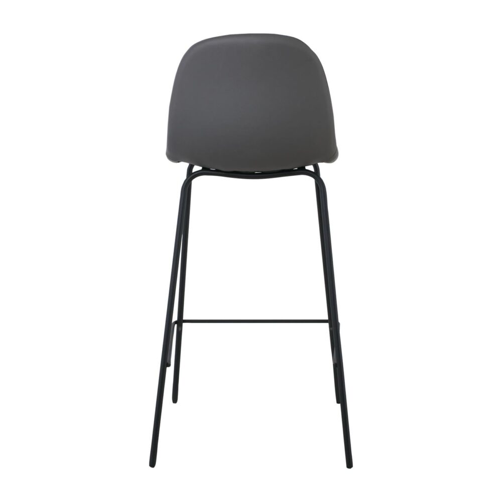 CELINA Σκαμπό BAR με Πλάτη, Κάθισμα H.67cm, Μέταλλο Βαφή Μαύρο, Pvc Γκρι - Image 5