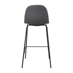 CELINA Σκαμπό BAR με Πλάτη, Κάθισμα H.67cm, Μέταλλο Βαφή Μαύρο, Pvc Γκρι - Image 5