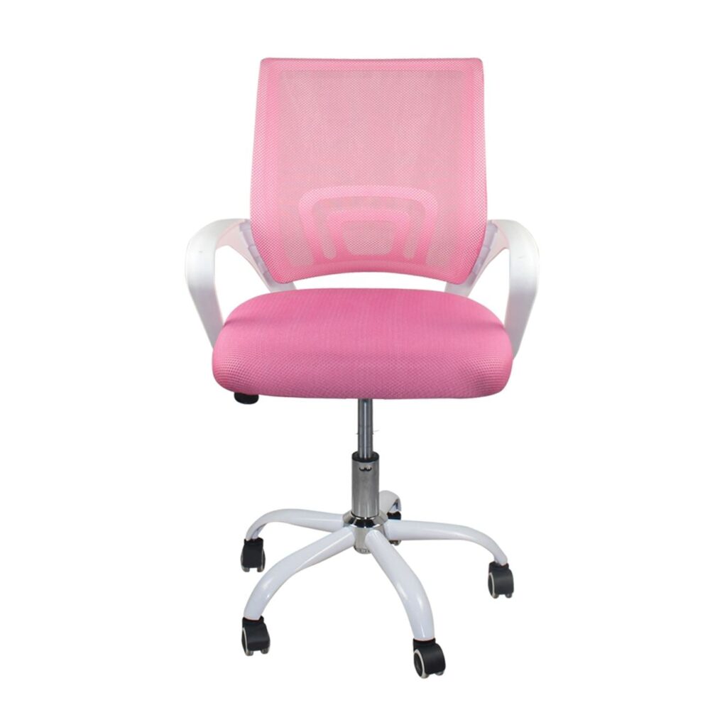 BF2101-SC Πολυθρόνα Γραφείου χωρίς Ανάκλιση Άσπρο - Mesh Ροζ - Image 3