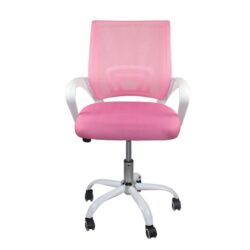 BF2101-SC Πολυθρόνα Γραφείου χωρίς Ανάκλιση Άσπρο - Mesh Ροζ - Image 3