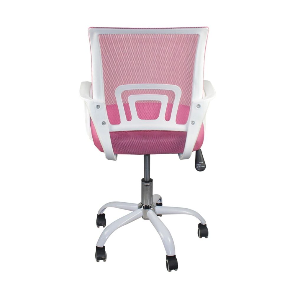 BF2101-SC Πολυθρόνα Γραφείου χωρίς Ανάκλιση Άσπρο - Mesh Ροζ - Image 5