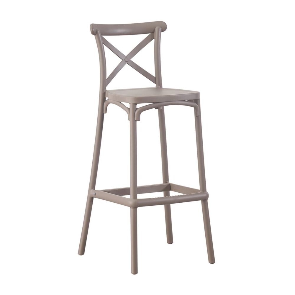 DESTINY Σκαμπό BAR με Πλάτη, PP Mocha - Image 2