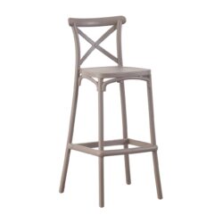 DESTINY Σκαμπό BAR με Πλάτη, PP Mocha - Image 2