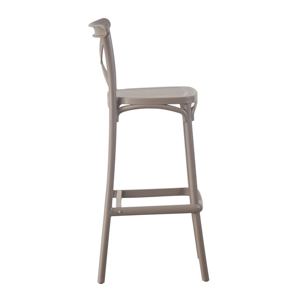 DESTINY Σκαμπό BAR με Πλάτη, PP Mocha - Image 3