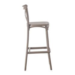 DESTINY Σκαμπό BAR με Πλάτη, PP Mocha - Image 3