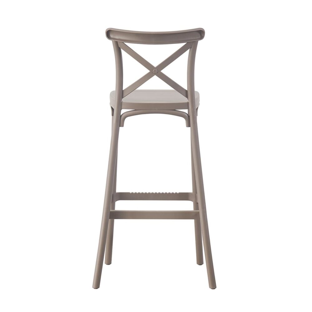 DESTINY Σκαμπό BAR με Πλάτη, PP Mocha - Image 4