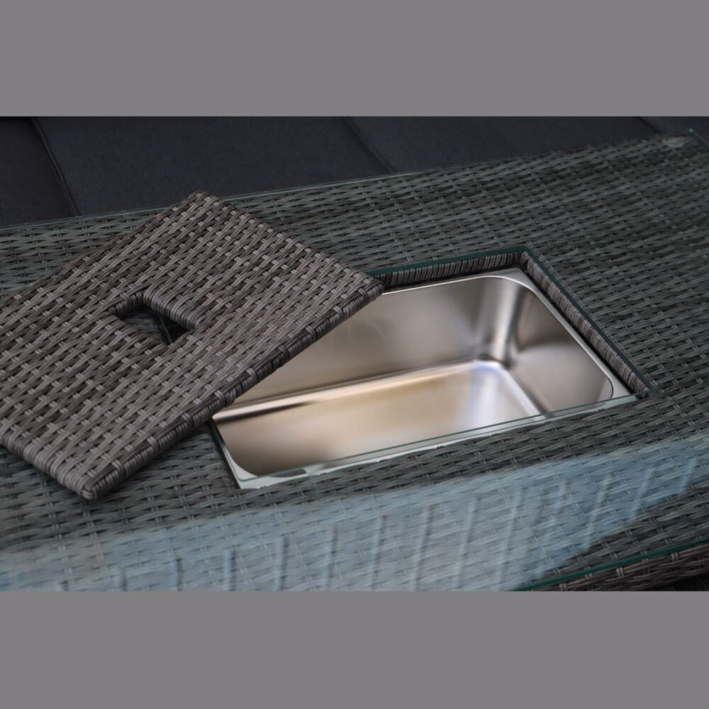 BOOZER Set Σαλόνι-Τραπεζαρ.ALU Τραπέζι ανυψούμενο+2τ 3θ Γωνία +2τ Σκαμπό, Γκρι - Ανθρακί - Image 3