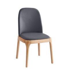 VISTA Καρέκλα Τραπεζαρίας- Κουζίνας, Απόχρωση Natural Oak Pu Σκούρο Γκρι - Image 2