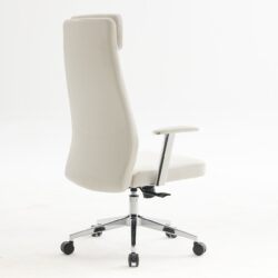 BF8800 Πολυθρόνα Γραφείου Διευθυντή, Pu Άσπρο, Βάση & Μπράτσα Χρώμιο - Image 5