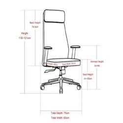 BF8800 Πολυθρόνα Γραφείου Διευθυντή, Pu Άσπρο, Βάση & Μπράτσα Χρώμιο - Image 6