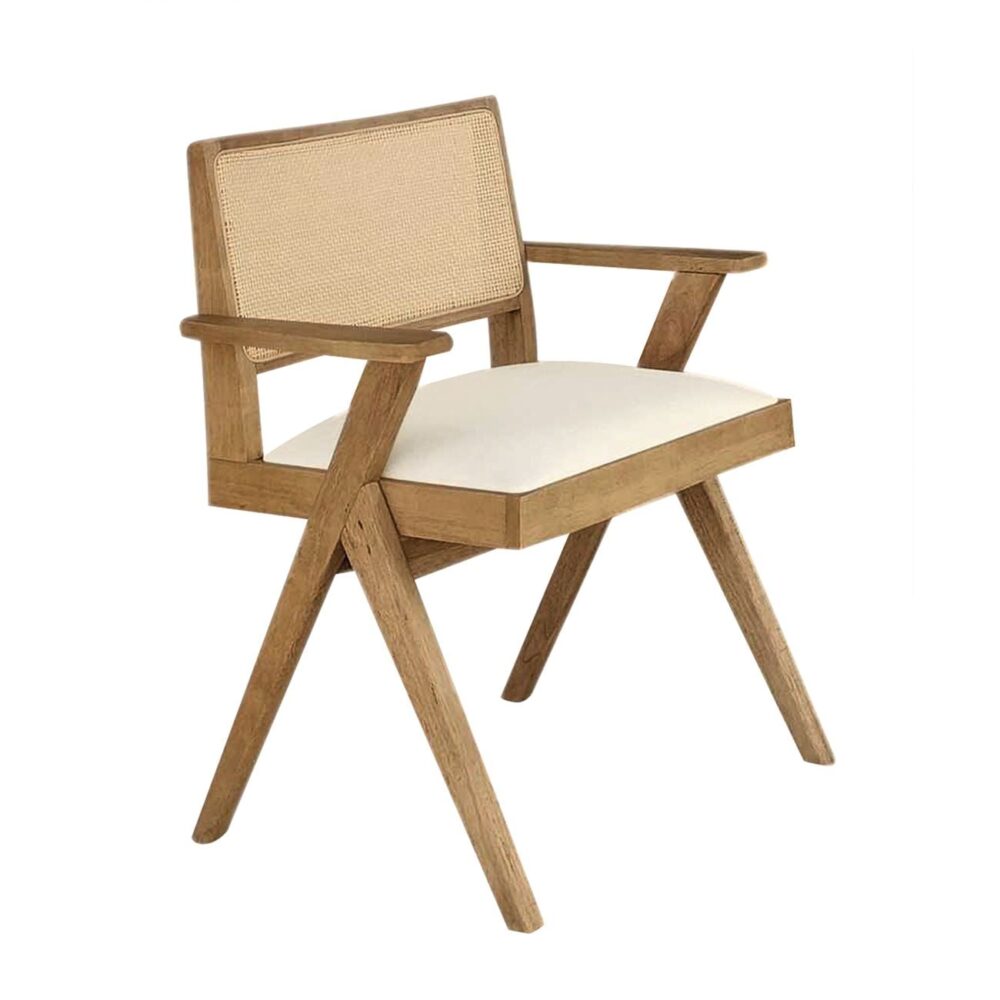 MEMORY Πολυθρόνα Τραπεζαρίας, Απόχρωση Φυσικό, Pu Εκρού - Image 2