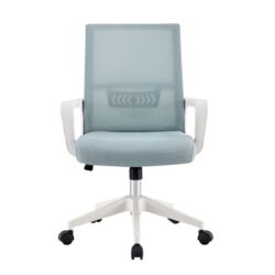 BF2965 Πολυθρόνα Γραφείου Ύφασμα Γκρι-Μπλε Mesh, Βάση PP Άσπρο - Image 4