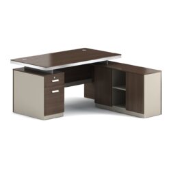 CONCEPT Γραφείο Αναστρέψιμη Γωνία, Απόχρωση Καρυδί - Μπεζ - Image 3