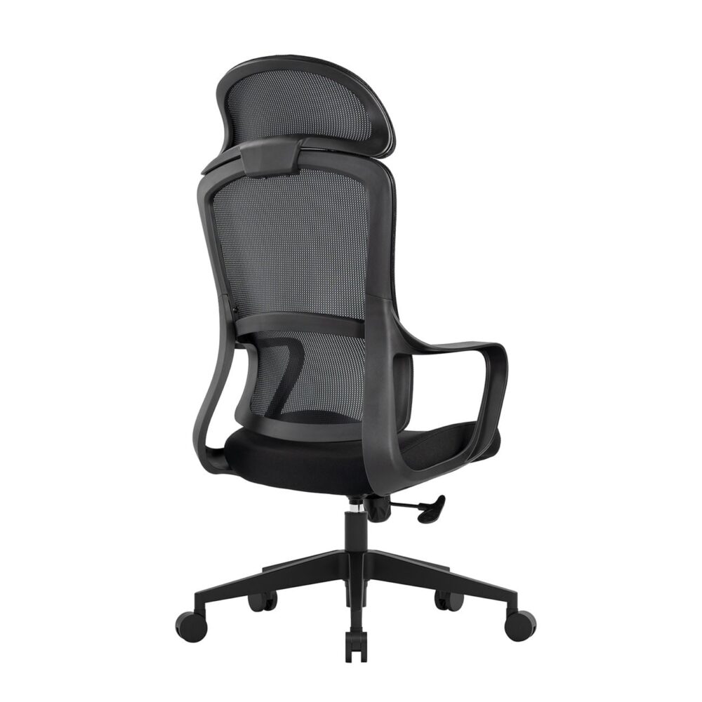 BF3010 Πολυθρόνα Γραφείου Διευθυντή, Mesh Μαύρο, Ύφασμα Μαύρο - Image 3