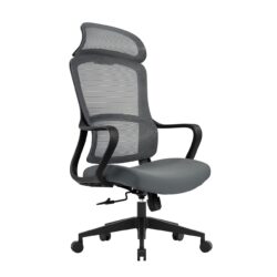 BF3010 Πολυθρόνα Γραφείου Διευθυντή, Mesh Μαύρο, Ύφασμα Γκρι - Image 2
