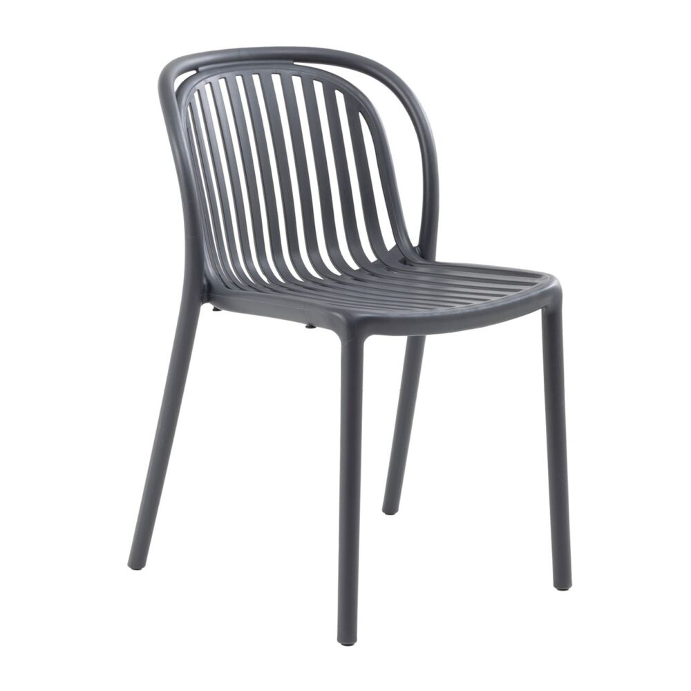 POCO Καρέκλα Κήπου-Βεράντας Στοιβαζόμενη, PP-UV Απόχρωση Ανθρακί - Image 2