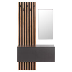 ΕΠΙΠΛΟ ΕΙΣΟΔΟΥ ΜΕ ΚΑΘΡΕΠΤΗ MYLES HM18080.02 ΜΕΛΑΜΙΝΗ ΣΟΝΑΜΑ-ΓΚΡΙ 100x37x200Υεκ - Image 3