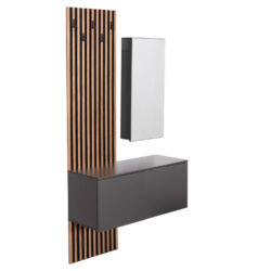 ΕΠΙΠΛΟ ΕΙΣΟΔΟΥ ΜΕ ΚΑΘΡΕΠΤΗ MYLES HM18080.02 ΜΕΛΑΜΙΝΗ ΣΟΝΑΜΑ-ΓΚΡΙ 100x37x200Υεκ