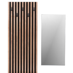 ΕΠΙΠΛΟ ΕΙΣΟΔΟΥ ΜΕ ΚΑΘΡΕΠΤΗ MYLES HM18080.02 ΜΕΛΑΜΙΝΗ ΣΟΝΑΜΑ-ΓΚΡΙ 100x37x200Υεκ - Image 5