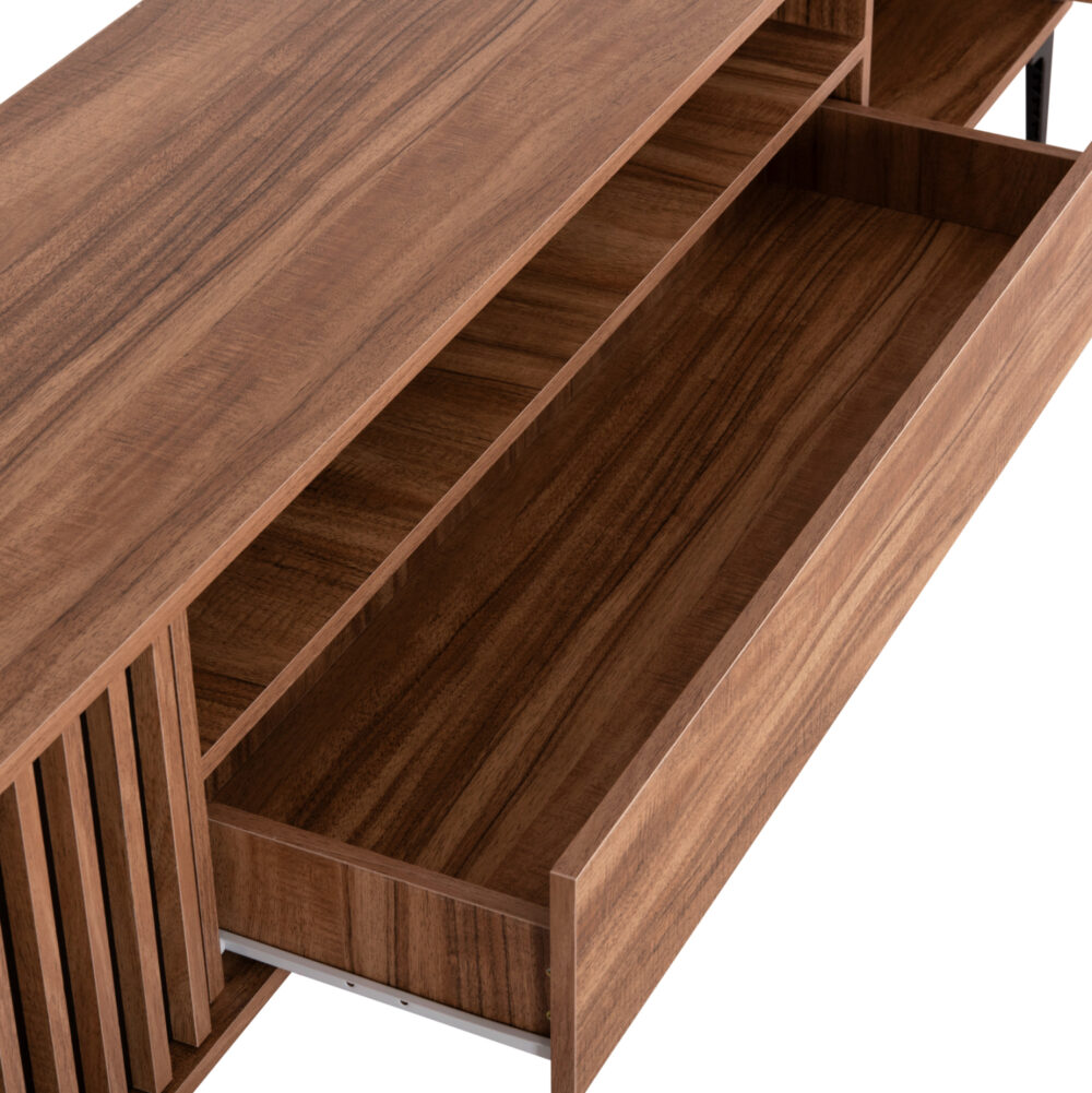 ΕΠΙΠΛΟ ΤΗΛΕΟΡΑΣΗΣ ΣΕΙΡΑ HARRY HM18008.01 ΜΕΛΑΜΙΝΗ ΦΥΣΙΚΟ ΞΥΛΟΥ-ΜΑΥΡΟ 200x40x47,5Υεκ. - Image 6