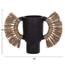 ΕΠΙΤΡΑΠΕΖΙΟ ΔΙΑΚΟΣΜΗΤΙΚΟ ΒΑΖΟ ALICA HM4668.01L ΜΑΥΡΗ ΤΕΡΑΚΟΤΑ & GRASS--64x22x38Υεκ - Image 2