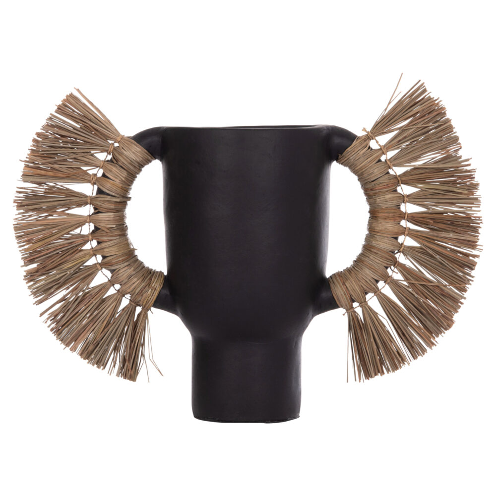 ΕΠΙΤΡΑΠΕΖΙΟ ΔΙΑΚΟΣΜΗΤΙΚΟ ΒΑΖΟ ALICA HM4668.01L ΜΑΥΡΗ ΤΕΡΑΚΟΤΑ & GRASS--64x22x38Υεκ - Image 3