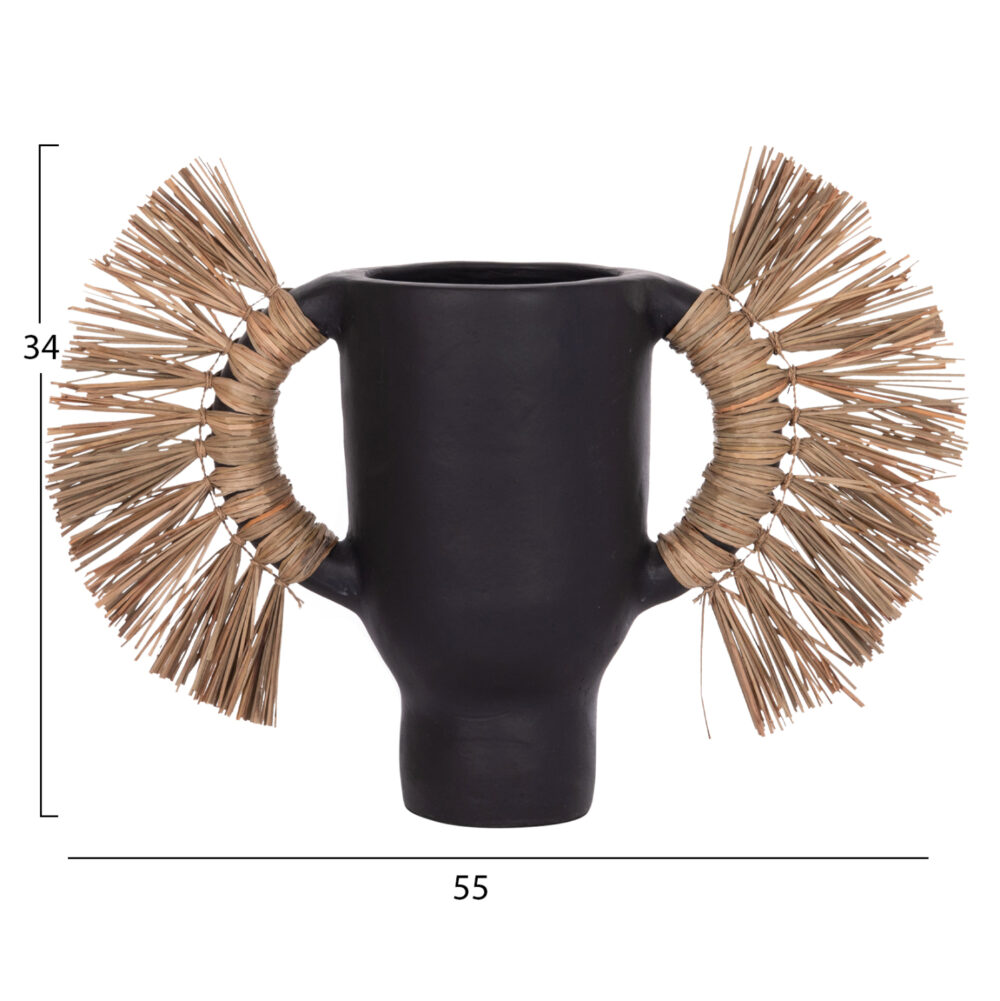 ΕΠΙΤΡΑΠΕΖΙΟ ΔΙΑΚΟΣΜΗΤΙΚΟ ΒΑΖΟ ALICA HM4668.01S ΜΑΥΡΗ ΤΕΡΑΚΟΤΑ & GRASS--55x19x34Υεκ - Image 2