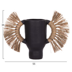 ΕΠΙΤΡΑΠΕΖΙΟ ΔΙΑΚΟΣΜΗΤΙΚΟ ΒΑΖΟ ALICA HM4668.01S ΜΑΥΡΗ ΤΕΡΑΚΟΤΑ & GRASS--55x19x34Υεκ - Image 2