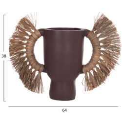 ΕΠΙΤΡΑΠΕΖΙΟ ΔΙΑΚΟΣΜΗΤΙΚΟ ΒΑΖΟ ALICA HM4668.07L ΣΟΚΟΛΑΤΙ ΤΕΡΑΚΟΤΑ & GRASS--64x22x38Υεκ - Image 2