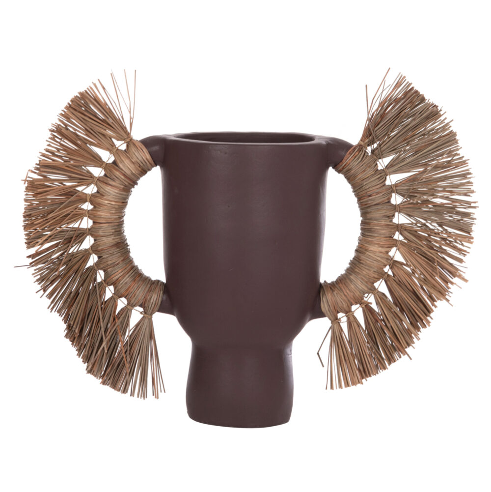 ΕΠΙΤΡΑΠΕΖΙΟ ΔΙΑΚΟΣΜΗΤΙΚΟ ΒΑΖΟ ALICA HM4668.07L ΣΟΚΟΛΑΤΙ ΤΕΡΑΚΟΤΑ & GRASS--64x22x38Υεκ - Image 1