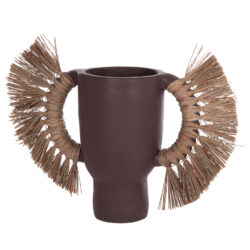 ΕΠΙΤΡΑΠΕΖΙΟ ΔΙΑΚΟΣΜΗΤΙΚΟ ΒΑΖΟ ALICA HM4668.07L ΣΟΚΟΛΑΤΙ ΤΕΡΑΚΟΤΑ & GRASS--64x22x38Υεκ - Image 5