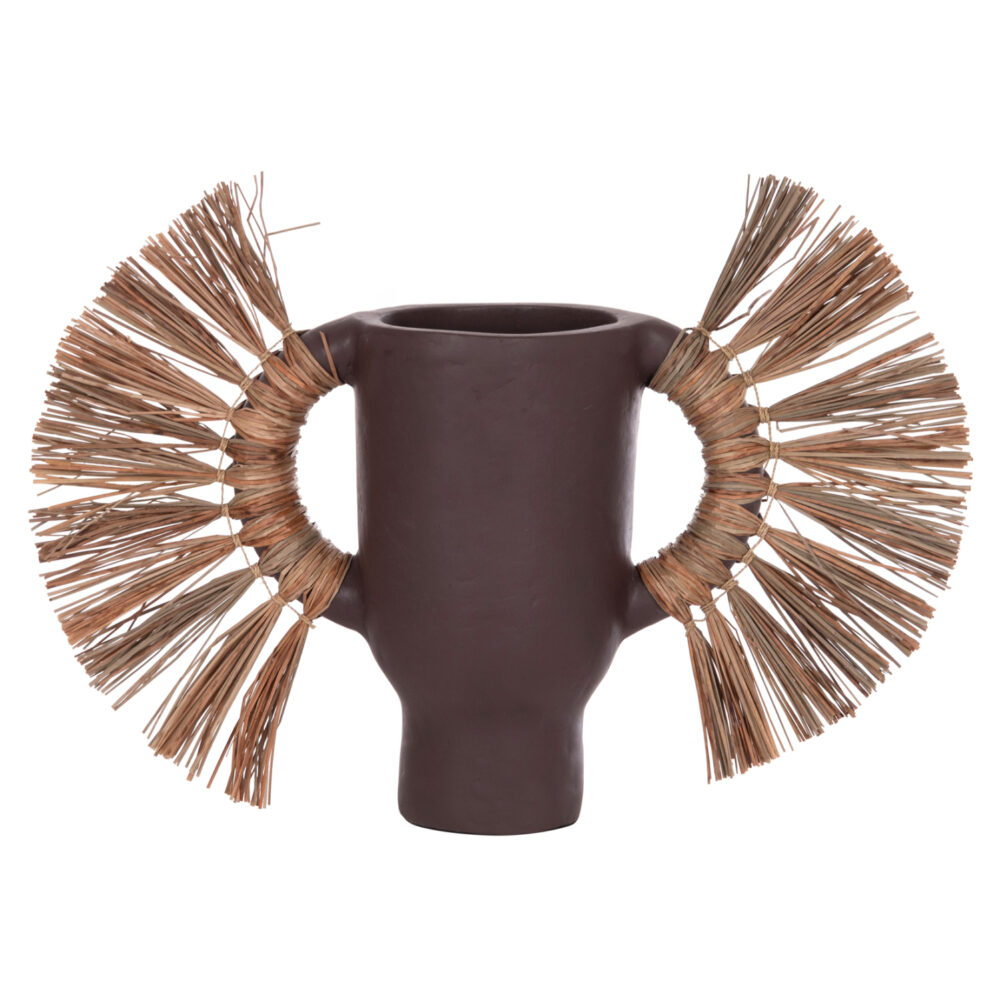 ΕΠΙΤΡΑΠΕΖΙΟ ΔΙΑΚΟΣΜΗΤΙΚΟ ΒΑΖΟ ALICA HM4668.07S ΣΟΚΟΛΑΤΙ ΤΕΡΑΚΟΤΑ & GRASS--55x19x34Υεκ - Image 1