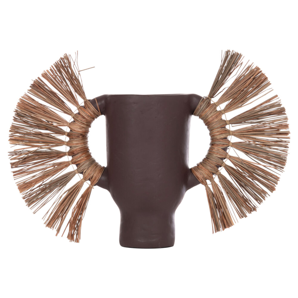 ΕΠΙΤΡΑΠΕΖΙΟ ΔΙΑΚΟΣΜΗΤΙΚΟ ΒΑΖΟ ALICA HM4668.07S ΣΟΚΟΛΑΤΙ ΤΕΡΑΚΟΤΑ & GRASS--55x19x34Υεκ - Image 3