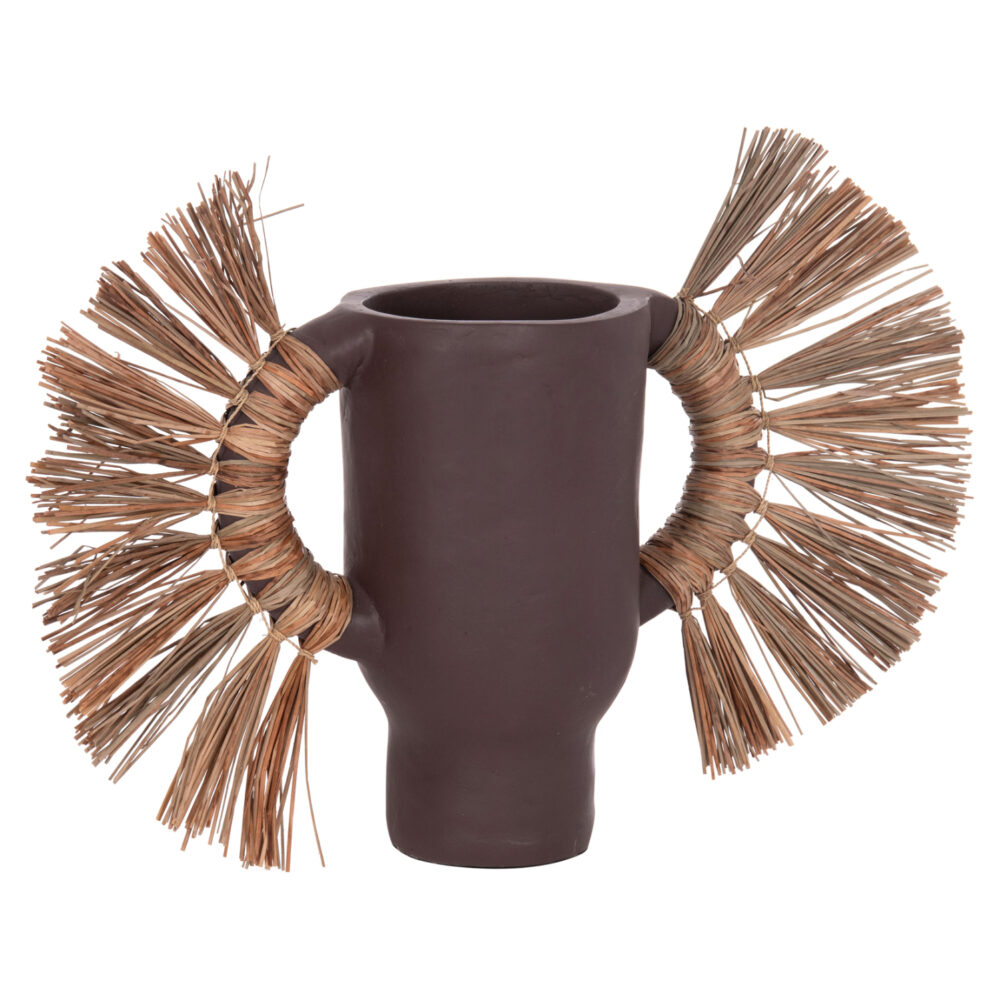 ΕΠΙΤΡΑΠΕΖΙΟ ΔΙΑΚΟΣΜΗΤΙΚΟ ΒΑΖΟ ALICA HM4668.07S ΣΟΚΟΛΑΤΙ ΤΕΡΑΚΟΤΑ & GRASS--55x19x34Υεκ - Image 4