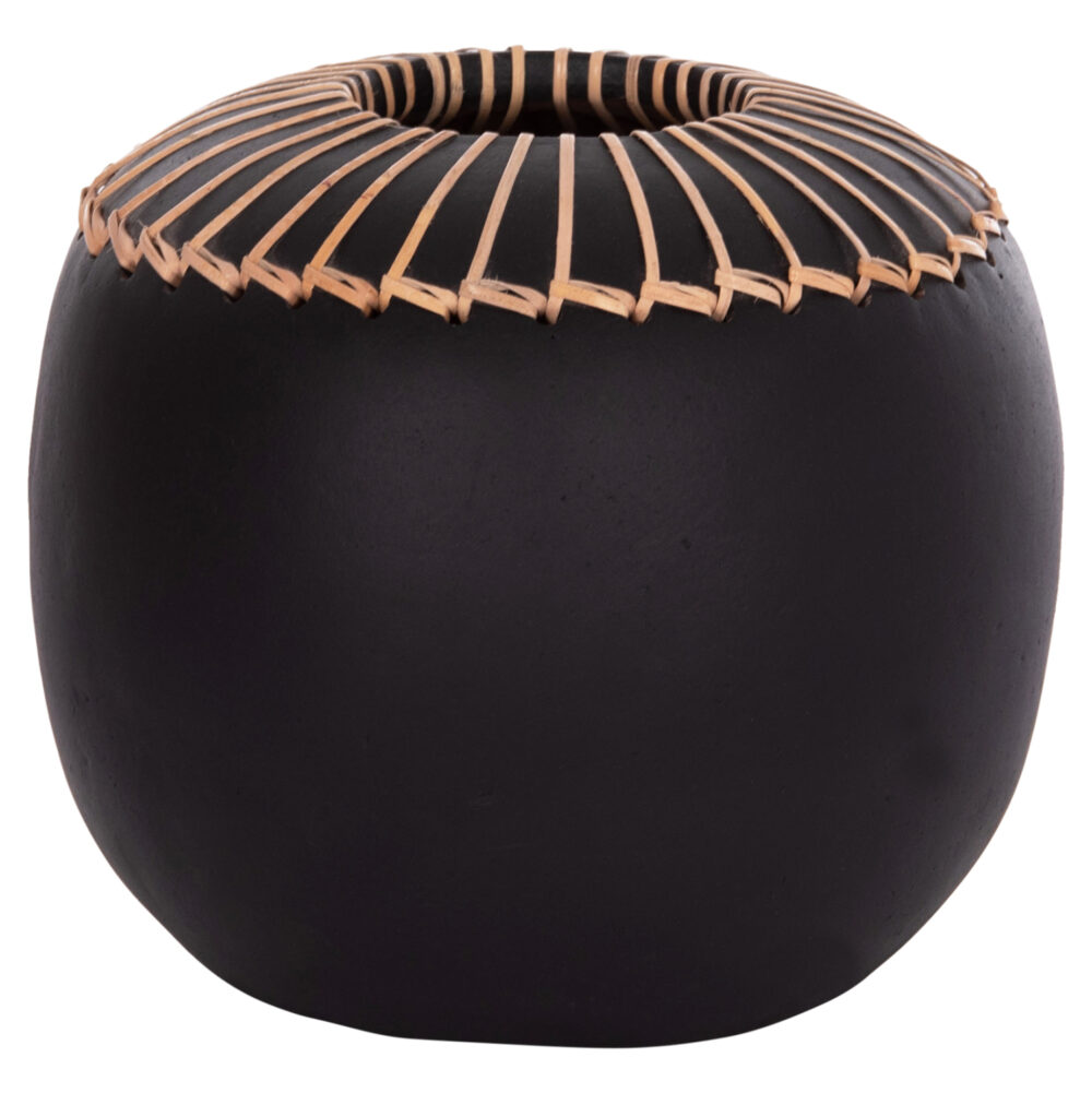 ΕΠΙΤΡΑΠΕΖΙΟ ΔΙΑΚΟΣΜΗΤΙΚΟ ΒΑΖΟ LENNOX HM4675.01L TΕΡΑΚΟΤΑ ΣΕ ΜΑΥΡΟ--Φ22x20Υεκ. - Image 1