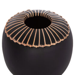 ΕΠΙΤΡΑΠΕΖΙΟ ΔΙΑΚΟΣΜΗΤΙΚΟ ΒΑΖΟ LENNOX HM4675.01L TΕΡΑΚΟΤΑ ΣΕ ΜΑΥΡΟ--Φ22x20Υεκ. - Image 4